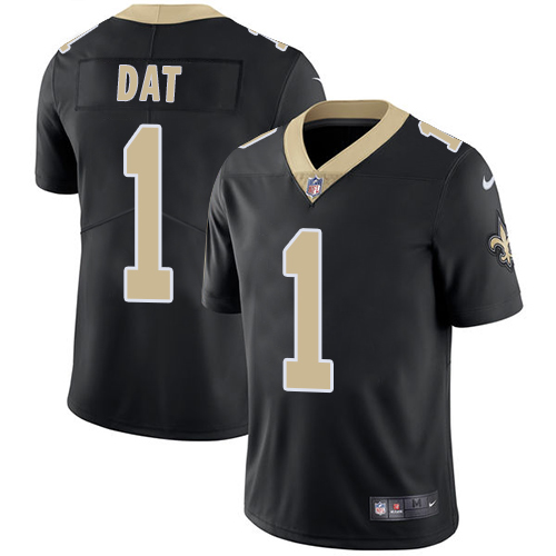 New Orleans Saints #1 Who Dat Black Team Color Men's Stitched Vapor Untouchable Limited Jersey Men's