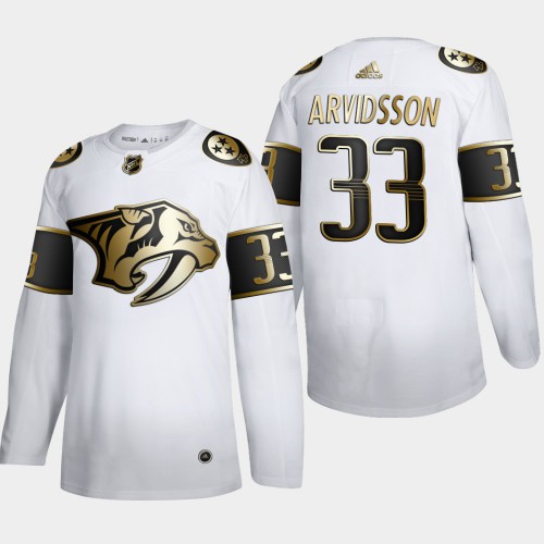 Nashville Nashville Predators #33 Viktor Arvidsson Men's Adidas White Golden Edition Limited Stitched Jersey Men's