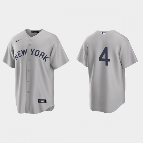 New York New York Yankees #4 Lou Gehrig Men's Gray 2021 Field of Dreams Game Jersey Men's