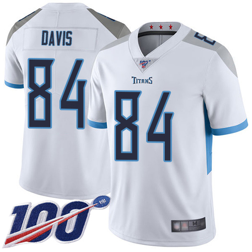 Tennessee Titans #84 Corey Davis White Men's Stitched 100th Season Vapor Limited Jersey Men's