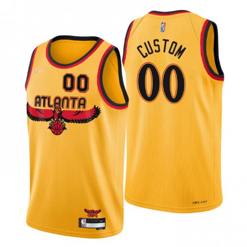 Atlanta Hawks Custom Men's Gold 2021/22 Swingman Jersey - City Edition