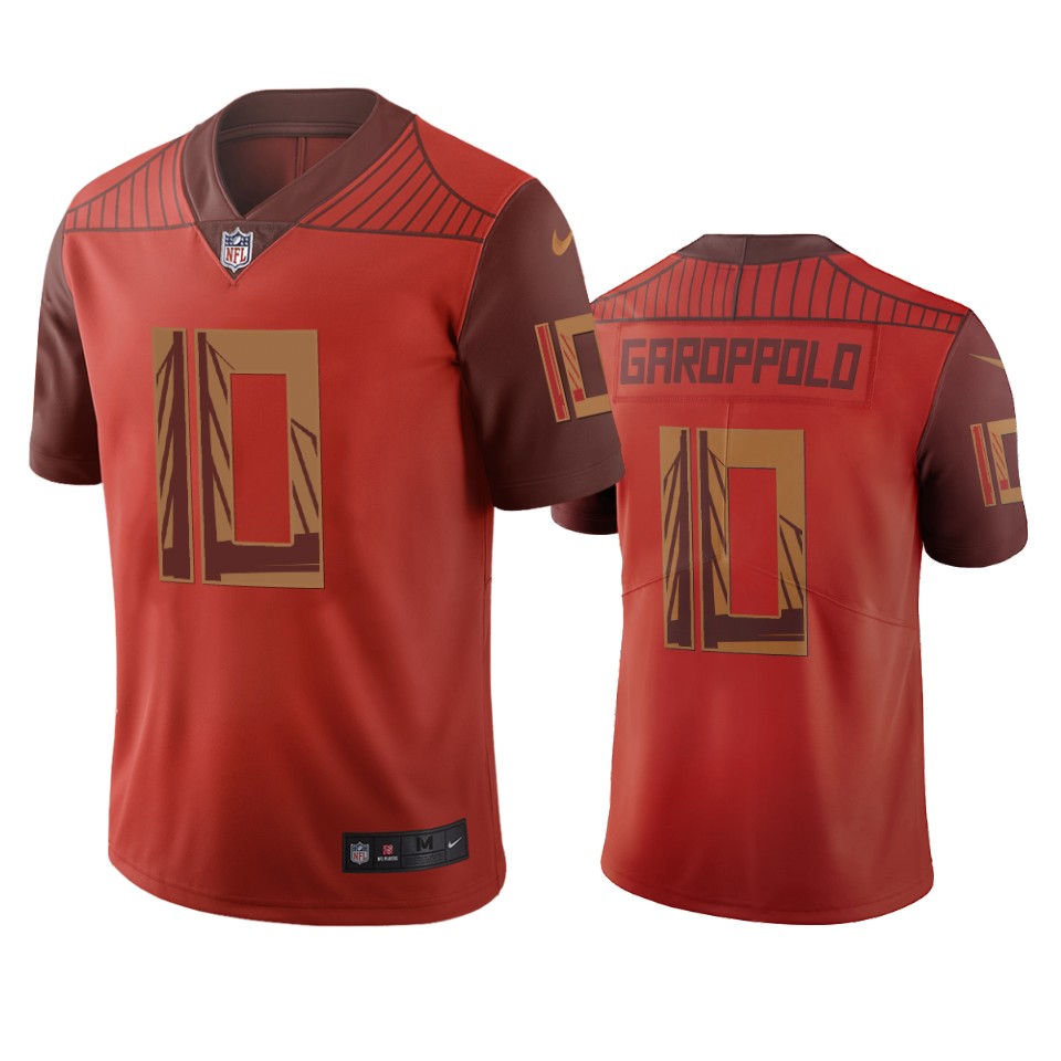 San Francisco 49ers #10 Jimmy Garoppolo Orange Vapor Limited City Edition Jersey