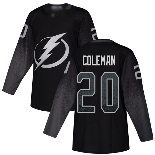 Adidas Tampa Bay Lightning #20 Blake Coleman Black Alternate Authentic Stitched Jersey Men's