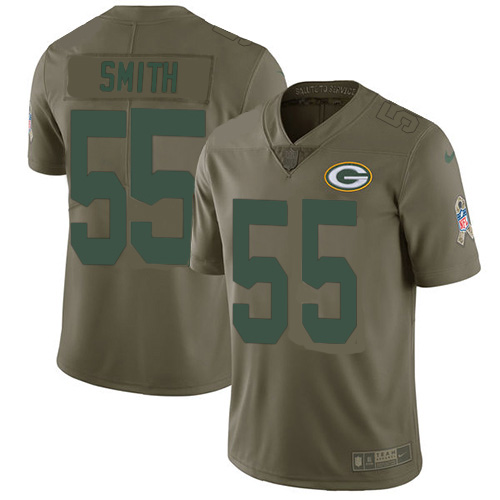 Green Bay Packers #55 Za'Darius Smith Olive Men's Stitched Limited 2017 Salute To Service Jersey Men's
