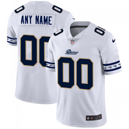 Los Angeles Rams Custom White Team Logo Vapor Limited Jersey