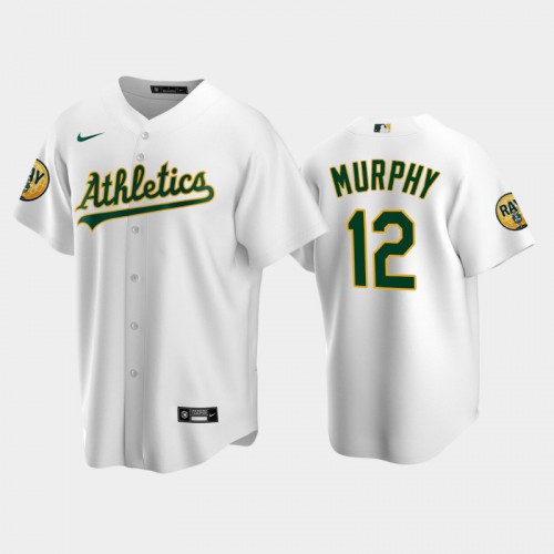 Oakland Oakland Athletics #12 Sean Murphy Men's 2022 Ray Patch Authentic Home White Jersey Men's