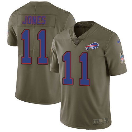 Buffalo Bills #11 Zay Jones Olive Youth Stitched Limited 2017 Salute to Service Jersey Youth
