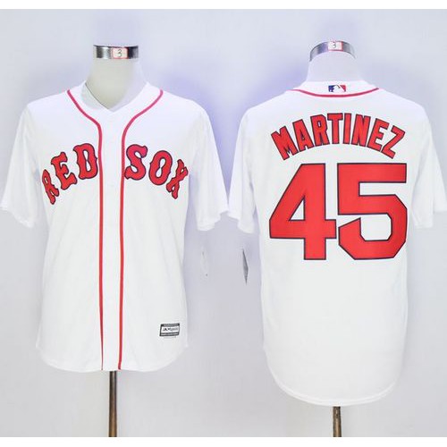 Boston Red Sox #45 Pedro Martinez White Alternate Home New Cool Base Stitched Jersey Men's