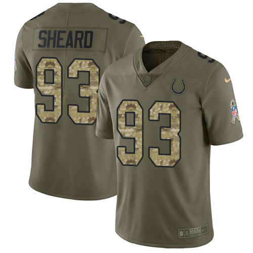Indianapolis Colts #93 Jabaal Sheard Olive/Camo Men's Stitched Limited 2017 Salute To Service Jersey Men's