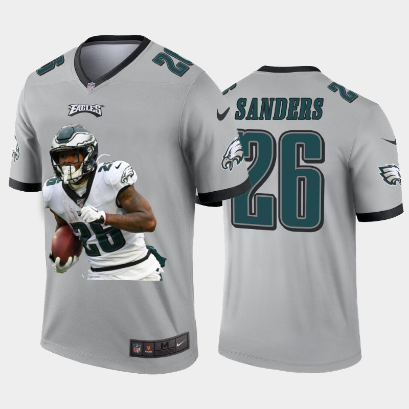 Philadelphia Eagles #26 Miles Sanders Team Hero 1 Vapor Limited Jersey Grey
