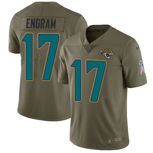 Jaguars #17 Evan Engram Olive Youth Stitched Limited 2017 Salute To Service Jersey