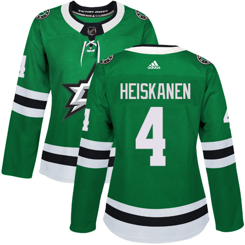 Adidas Dallas Stars #4 Miro Heiskanen Green Home Authentic Women's Stitched Jersey Womens