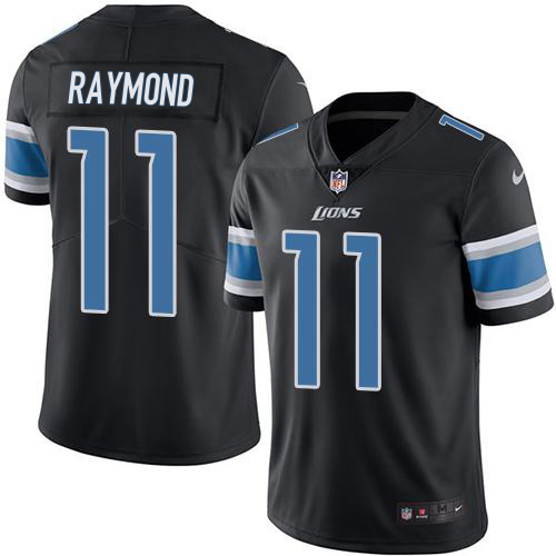 Lions #11 Kalif Raymond Black Men's Stitched Limited 2016 Salute To Service Jersey