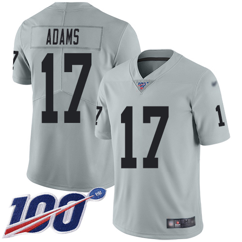 Youth Raiders #17 Davante Adams Silver Stitched Limited Inverted Legend 100th Season Jersey