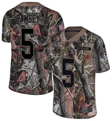 Rams #5 Jalen Ramsey Camo Men's Stitched Limited Rush Realtree Jersey