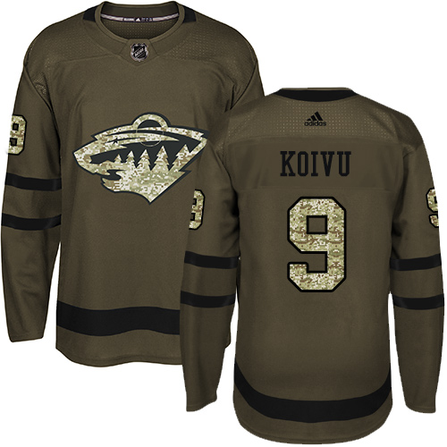 Adidas Minnesota Wild #9 Mikko Koivu Green Salute to Service Stitched Jersey Men's