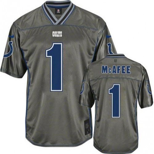 Indianapolis Colts #1 Pat McAfee Grey Youth Stitched Elite Vapor Jersey Youth
