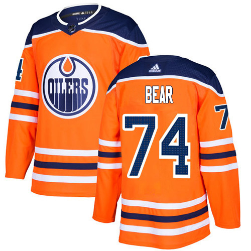 Adidas Edmonton Oilers #74 Ethan Bear Orange Home Authentic Stitched Jersey Men's