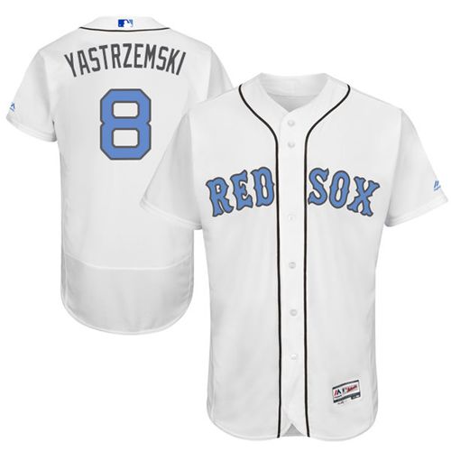 Boston Red Sox #8 Carl Yastrzemski White Flexbase Authentic Collection Father's Day Stitched Jersey Men's