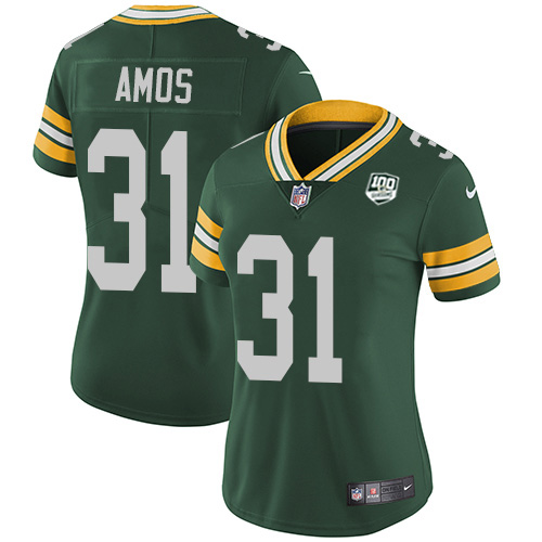 Green Bay Packers #31 Adrian Amos Green Team Color Women's 100th Season Stitched Vapor Untouchable Limited Jersey Womens