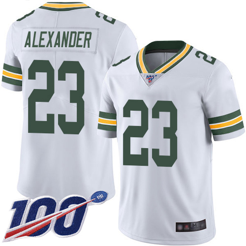 Packers #23 Jaire Alexander White Men's Stitched 100th Season Vapor Limited Jersey