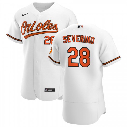 Baltimore Baltimore Orioles #28 Pedro Severino Men's White Home 2020 Authentic Player Jersey Men's