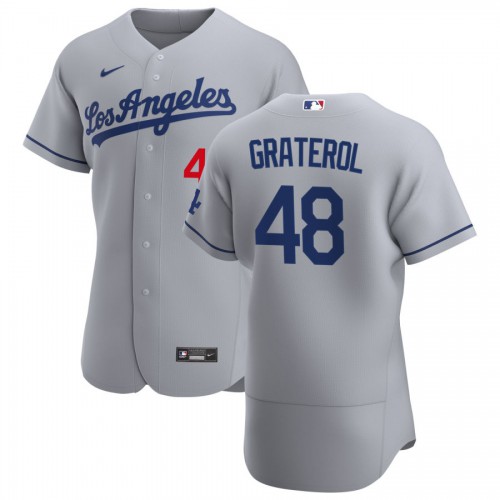 Los Angeles Los Angeles Dodgers #48 Brusdar Graterol Men's Gray Road 2020 Authentic Team Jersey Men's