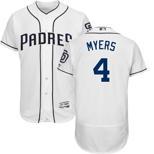 San Diego Padres #4 Wil Myers White Flexbase Authentic Collection Stitched Jersey Men's