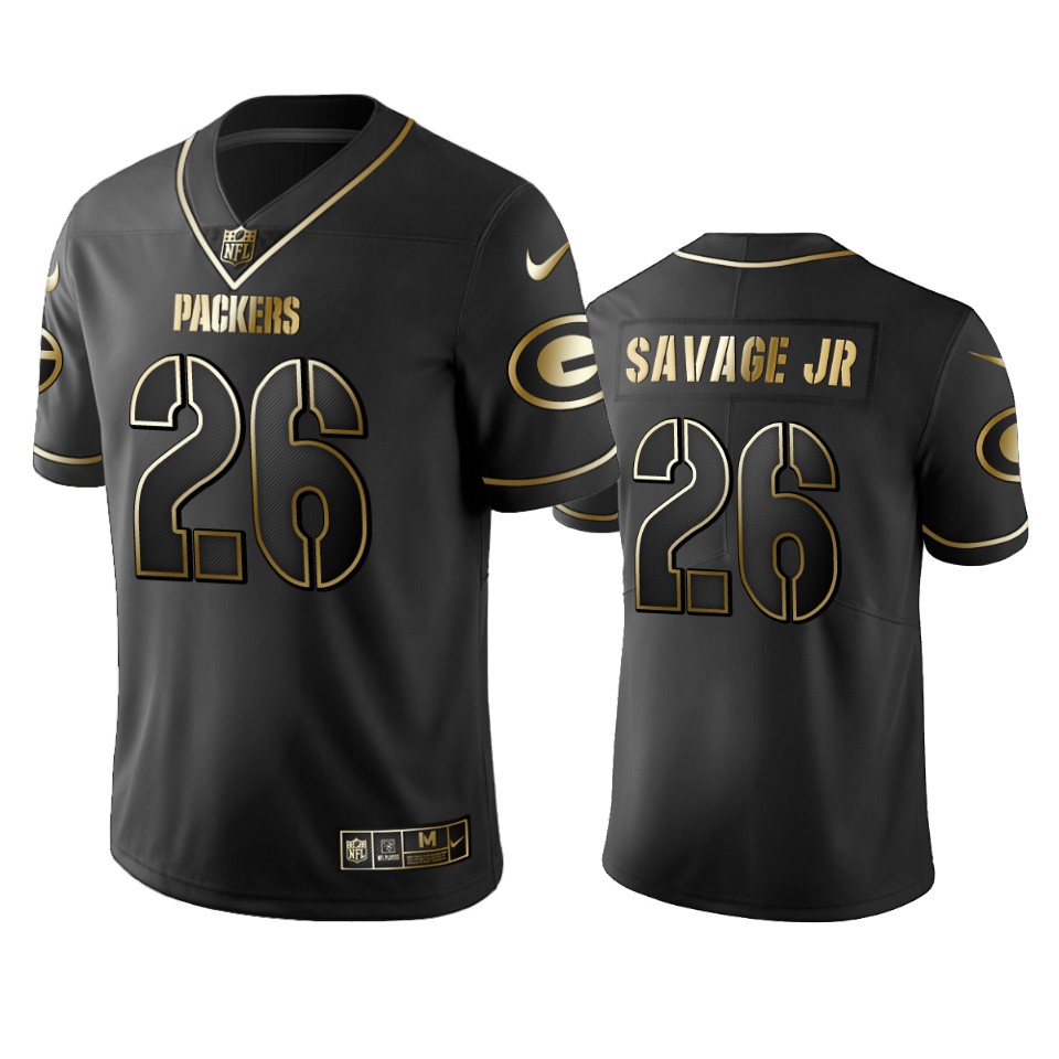 Packers #26 Darnell Savage Jr. Men's Stitched Vapor Untouchable Limited Black Golden Jersey