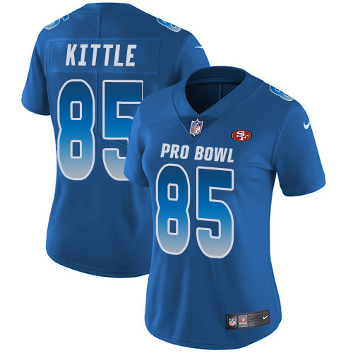 49ers #85 George Kittle Royal Women's Stitched Limited NFC 2019 Pro Bowl Jersey