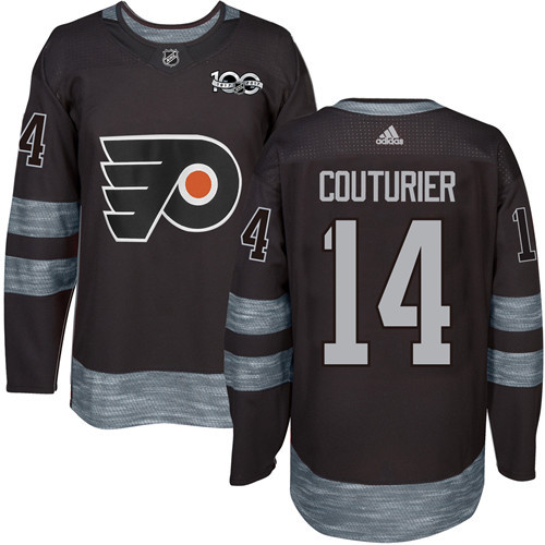 Adidas Philadelphia Flyers #14 Sean Couturier Black 1917-2017 100th Anniversary Stitched Jersey Men's
