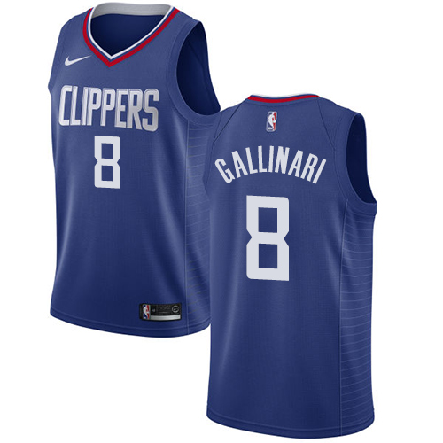Los Angeles Clippers #8 Danilo Gallinari Blue Swingman Icon Edition Jersey Mens