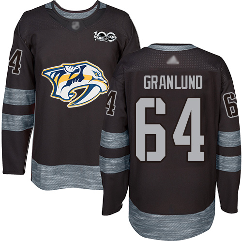 Adidas Nashville Predators #64 Mikael Granlund Black 1917-2017 100th Anniversary Stitched Jersey Men's