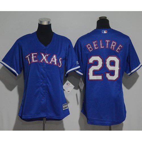 Texas Rangers #29 Adrian Beltre Blue Alternate Women's Stitched Jersey Womens