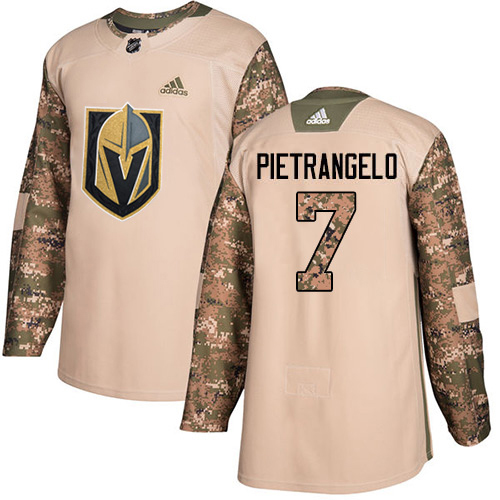 Adidas Golden Knights #7 Alex Pietrangelo Camo Authentic 2017 Veterans Day Stitched Jersey