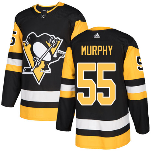 Adidas Pittsburgh Penguins #55 Larry Murphy Black Home Authentic Stitched Jersey Men's