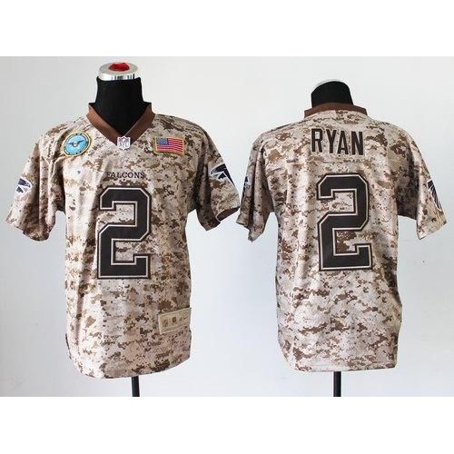 Atlanta Falcons #2 Matt Ryan Camo Men's Stitched New Elite USMC Jersey Men's