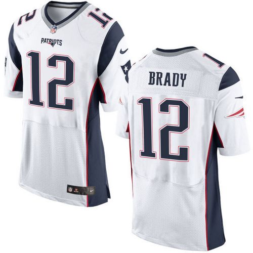 Patriots #12 Tom Brady White Men's Stitched New Elite Jersey