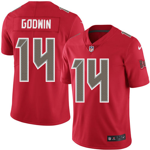 Buccaneers #14 Chris Godwin Red Men's Stitched Limited Rush Jersey