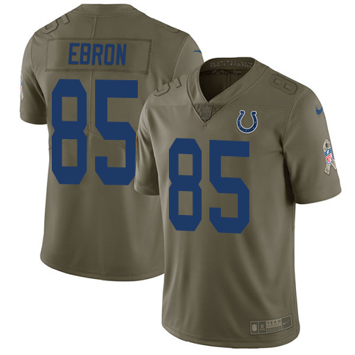 Indianapolis Colts #85 Eric Ebron Olive Men's Stitched Limited 2017 Salute To Service Jersey Men's