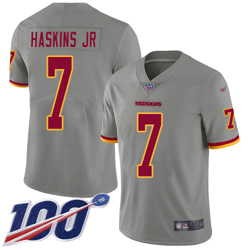 Washington Commanders #7 Dwayne Haskins Jr Gray Youth Stitched Limited Inverted Legend 100th Season Jersey Youth