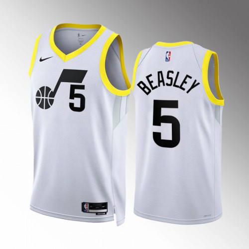 Utah Utah Jazz #5 Malik Beasley Mens Black 2022-23 Association Edition Jersey Mens