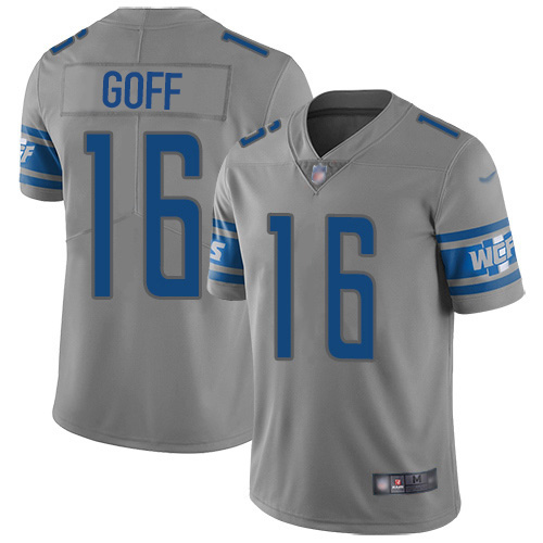 Detroit Lions #16 Jared Goff Gray Men's Stitched Limited Inverted Legend Jersey