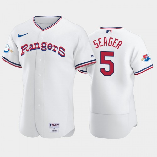 Texas Texas Rangers #5 Corey Seager 1972 Throwback 50th Anniversary Authentic Men's Jersey - White Men's