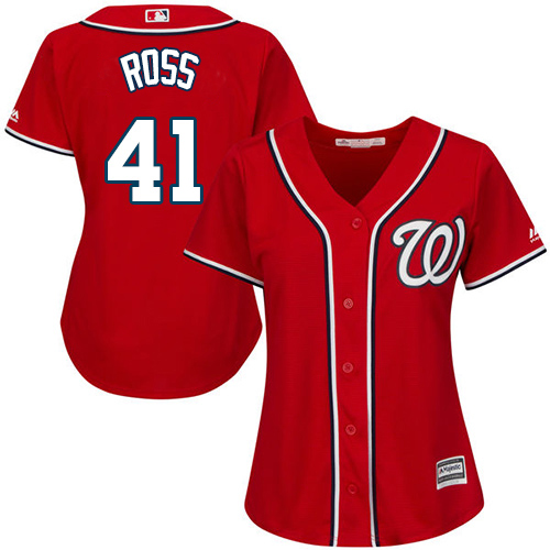 Washington Nationals #41 Joe Ross Red Alternate Women's Stitched Jersey Womens
