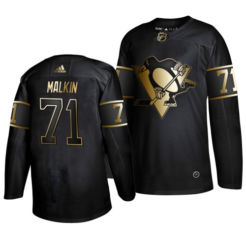 Adidas Pittsburgh Penguins #71 Evgeni Malkin Men's 2019 Black Golden Edition Authentic Stitched Jersey Men's