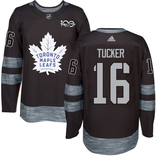 Adidas Maple Toronto Maple Leafs #16 Darcy Tucker Black 1917-2017 100th Anniversary Stitched Jersey Men's