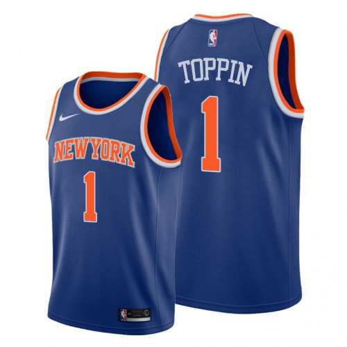 New York Knicks #1 Obi Toppin Blue Youth Swingman Icon Edition Jersey Youth
