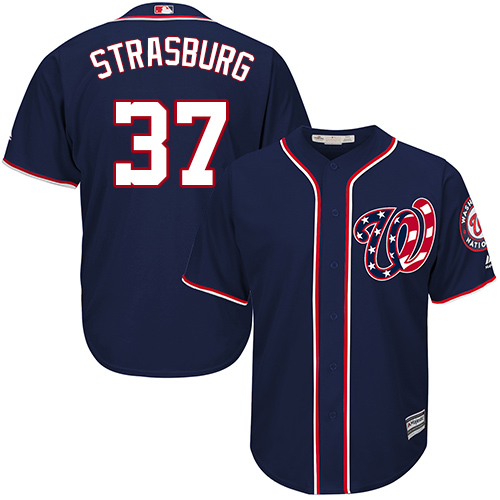 Washington Nationals #37 Stephen Strasburg Blue Cool Base EStitched Youth Jersey Youth