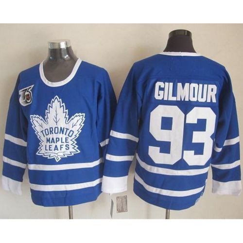 Maple Toronto Maple Leafs #93 Doug Gilmour Blue 75th CCM Throwback Stitched Jersey Men's